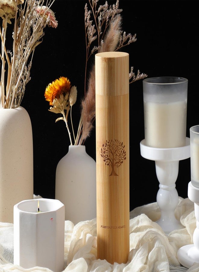 JOUTYFOR 4 Set Bamboo Scattering Urns for Ashes 9'' x 2'' Eco Friendly Scattering Cremation Tubes for Human Adult Tree Small Tube Keepsake Urn and Black Velvet Bag for Spreading Human Pet Dog Cat Ashes - Image 4